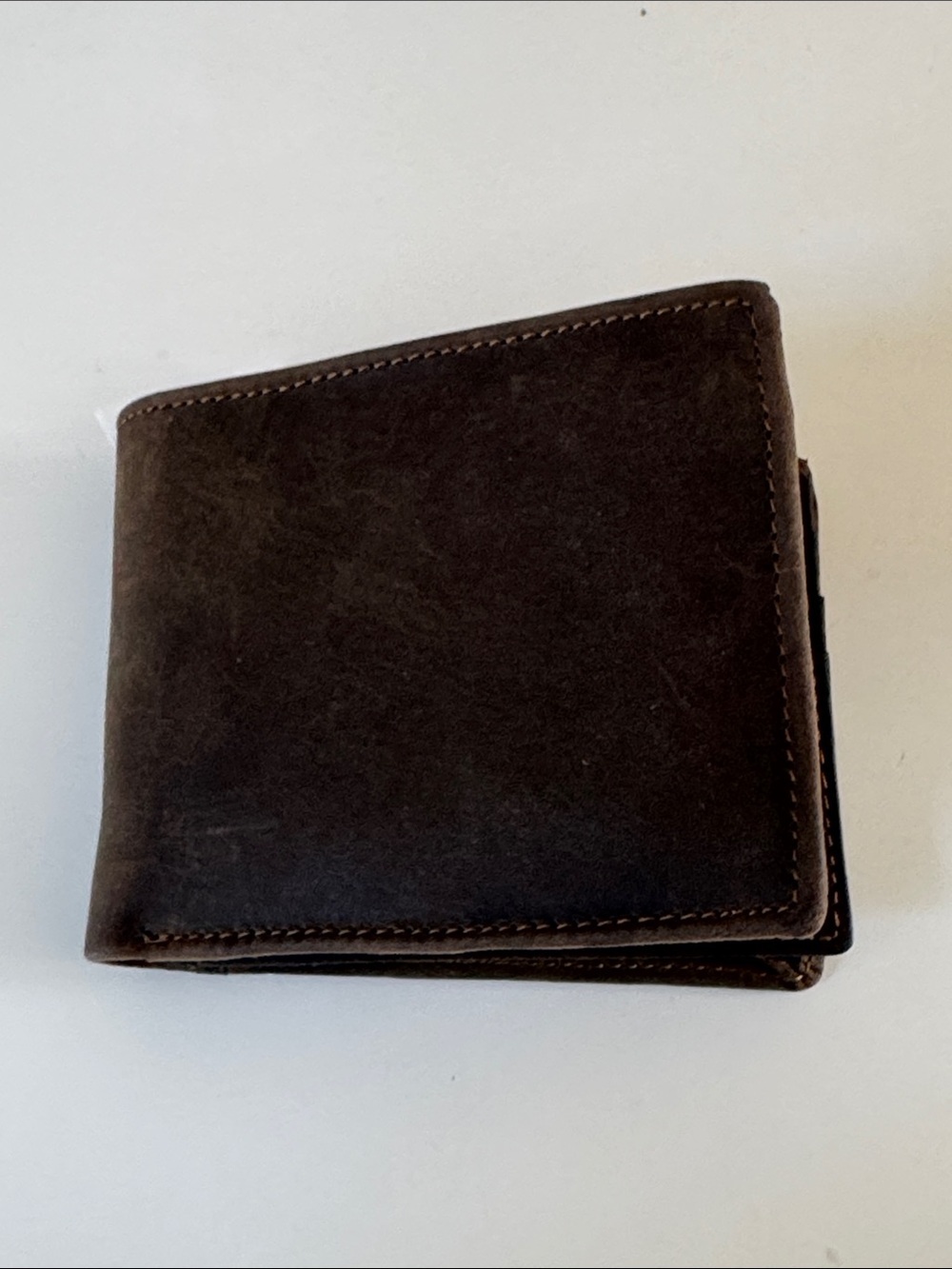 Ridge Mountain Classic Dark Brown Leather Bi-Fold Wallet for Men